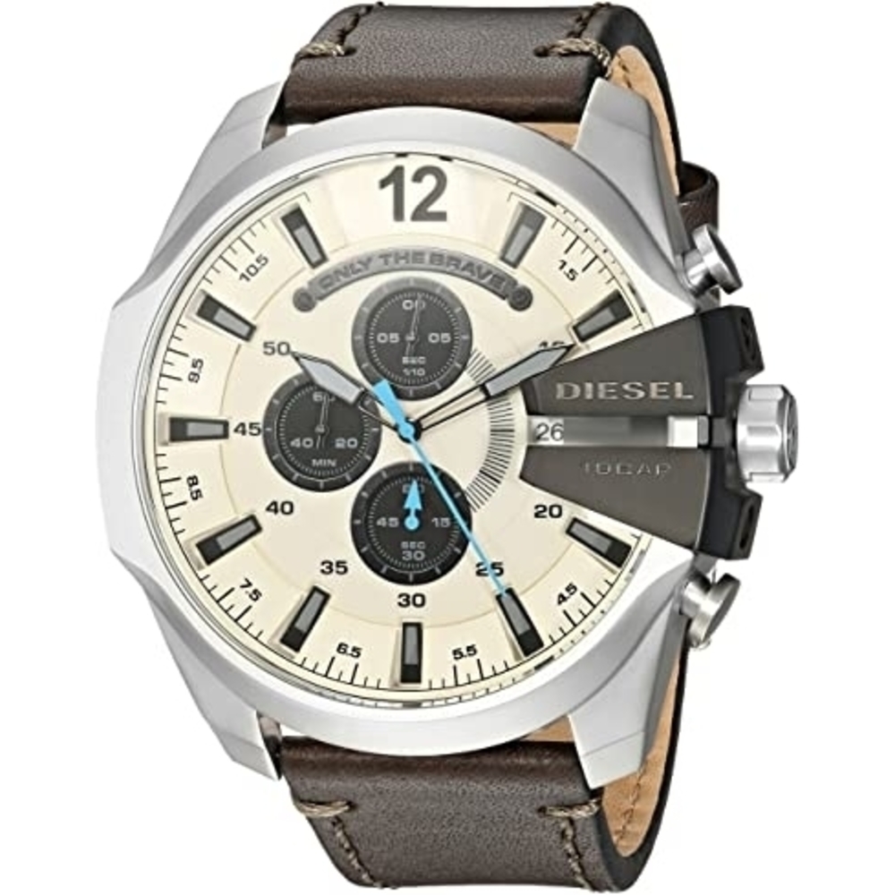 Diesel Men's Mega Chief Chronograph Beige Dial Watch